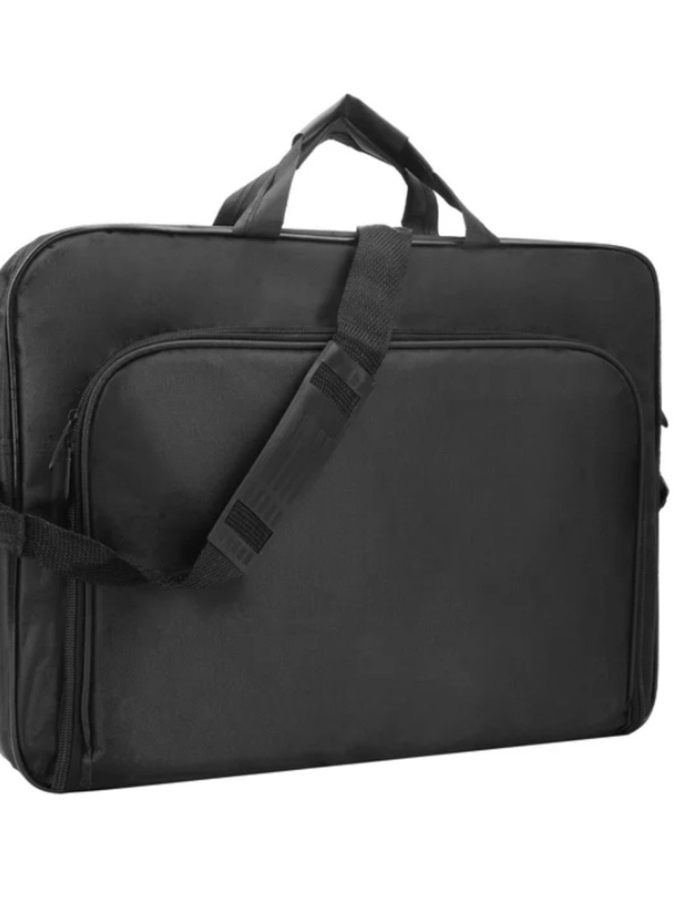 Sleek Black Laptop Briefcase with Shoulder Strap